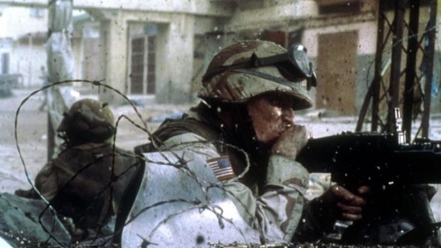 A scene from 'Black Hawk Down', a film that depicted the disastrous intervention in 1993, when two US helicopters were shot down and 18 troops were killed in an operation.