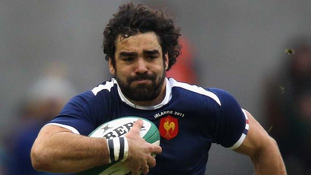 Yoann Huget playing France during this year's Six Nations.