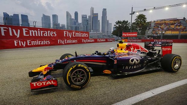 Singapore sling: Daniel Ricciardo in his formula one car.