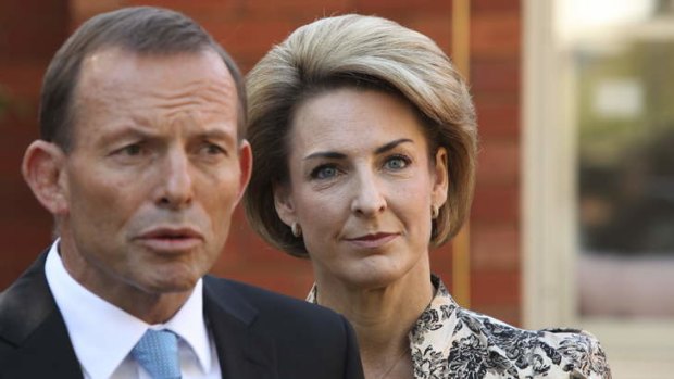 Tony Abbott with the Minister Assisting the Prime Minister on the Status of Women, Michaelia Cash.