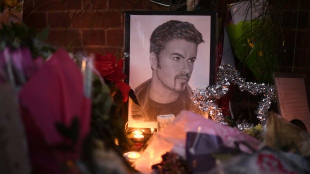 Tributes to George Michael left outside his home on Boxing Day.