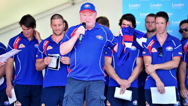 Peter Gordon at the Western Bulldogs family day at Whitten Oval last month.