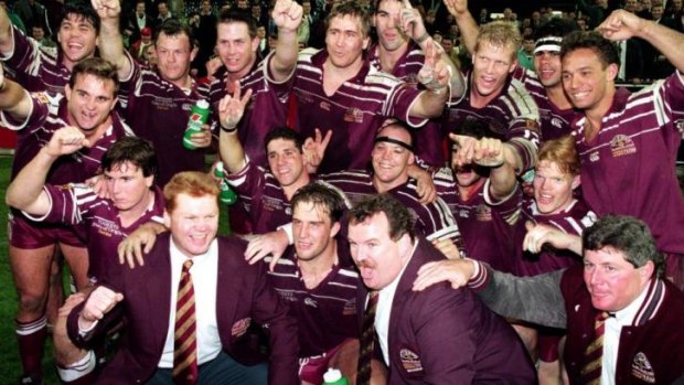 Memories: The Maroons celebrate in 1995.