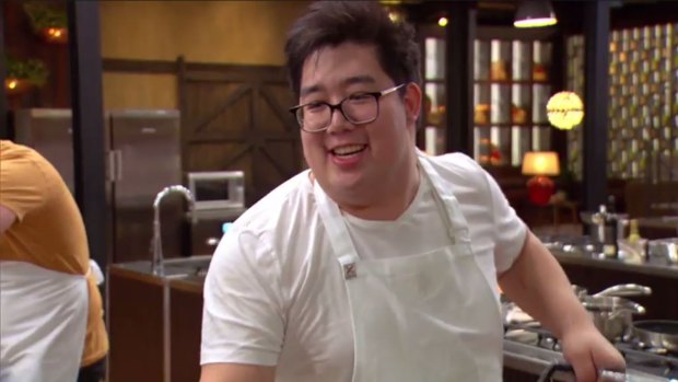 Bryan was all smiles at being back in the MasterChef kitchen again.