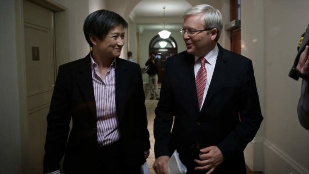 Prime Minister Kevin Rudd and Senator Penny Wong
