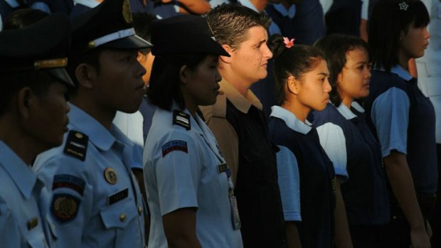 Recommended for sentence cut: Bali Nine member Renae Lawrence at Indonesian National Day celebrations in Kerobokan on Friday.