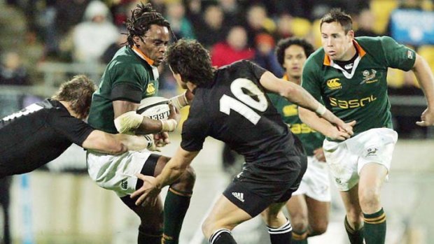 A 'trailblazer'  ... Solly Tyibilika in action against the All Blacks in 2006.