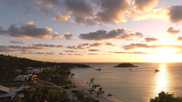 Sunset over the resort at Lizard Island.