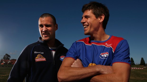 Stalwarts in defence: Lindsay Gilbee and Ryan Hargrave kept morale up at the Bulldogs.