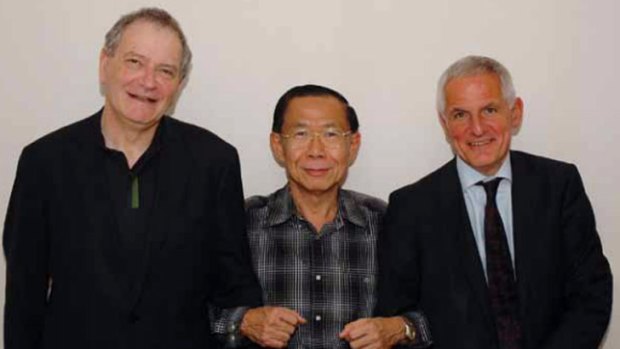 "Extraordinary figure": Dr Joep Lange (pictured right) founded an AIDS research centre in Bangkok with Professor David Cooper (left) and Professor Praphan Phanuphak.