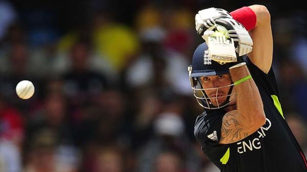 Eyes on the prize . . .  Kevin Pietersen's 47 from 31 balls set up the victory for England
