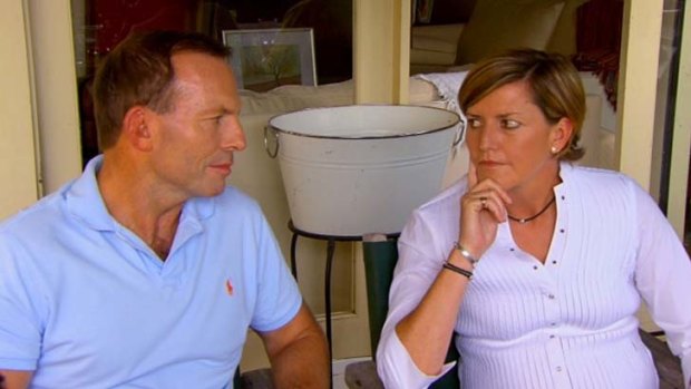 Change: Tony Abbott with his sister, Christine Forster.