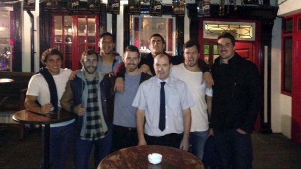 Costly night out: Australian players at Dublin's Brazen Head pub.