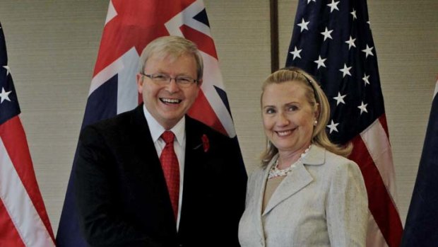 The Beijing embassy was able to find only one brief mention of the leaked cable on the Clinton-Rudd talks.