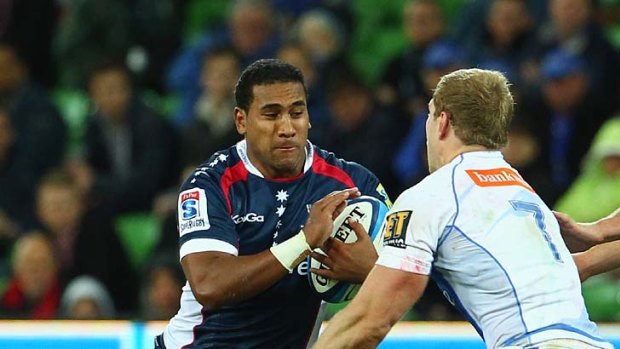 Cooper Vuna has been in tackle-busting form for the Melbourne Rebels.