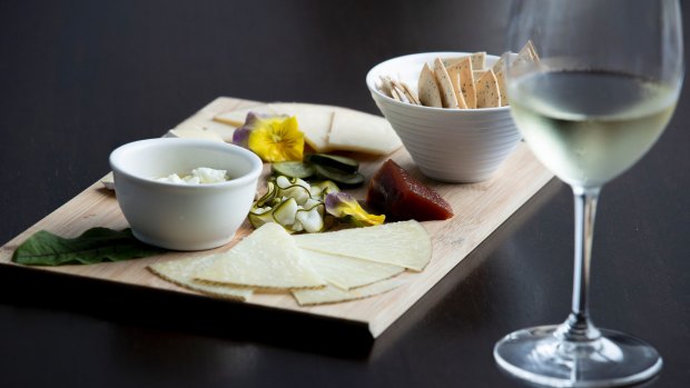 Cheese board with house pickles. Photo: Sitthixay Ditthavong