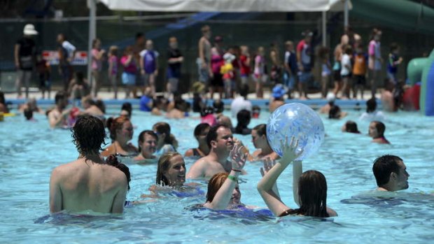 The main pool at Big Splash in Macquarie was full on Saturday.