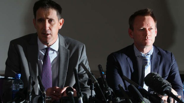 Making waves: Cricket Australia chief executive James Sutherland, left, and Pat Howard, executive manager of team performance.