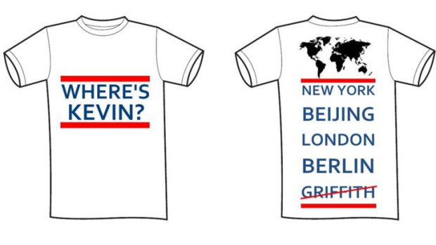 Bill Glasson's design for Kevin Rudd's 2013 election T-shirt.