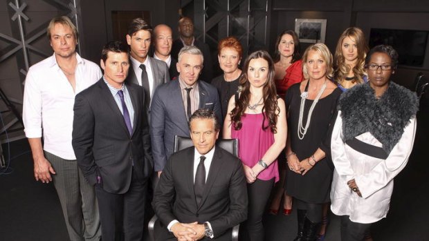 Contestants line up for Channel Nine's The Celebrity Apprentice. Points if you can name them all.