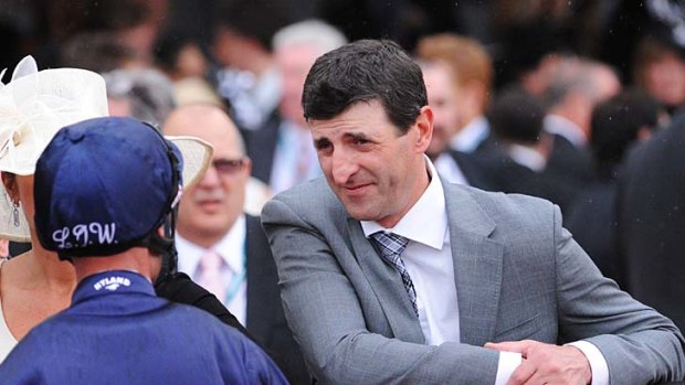 Almost invisible: Robert Hickmott will saddle up two runners in the Melbourne Cup.