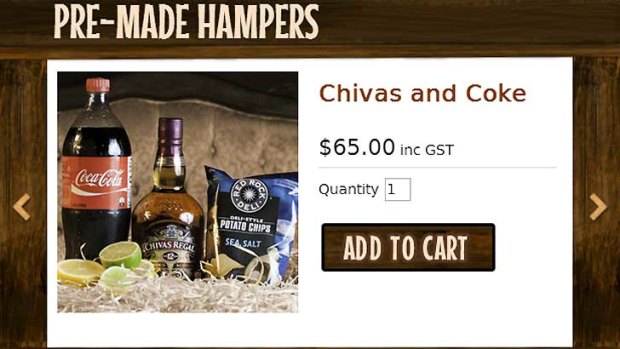 Gift hampers are exempt from liquor licensing restrictions, provided no more than two litres of alcohol are included in the hamper.