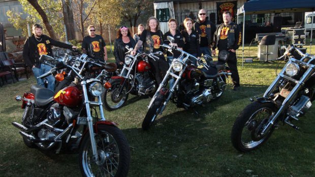 Under scrutiny: Members of the Wangaratta Tramps at a club gathering.