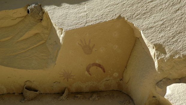 Chaco Canyon pueblo bonito petroglyphs, New Mexico.
