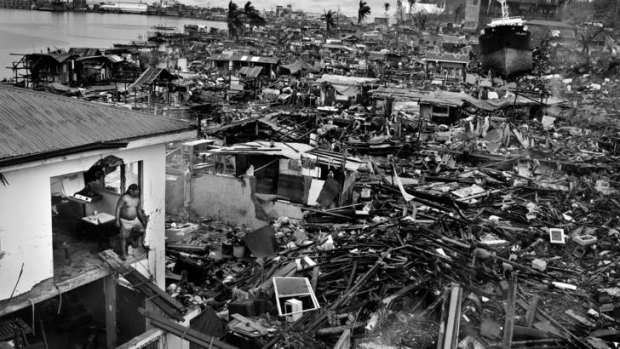 Tacloban, Philippines devastated by Typhoon Haiyan.