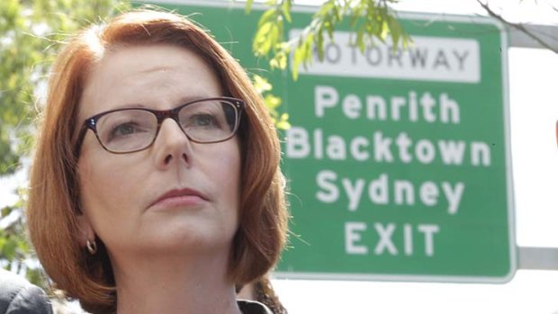 Which way for Labor? Prime Minister Julia Gillard in Sydney's west.