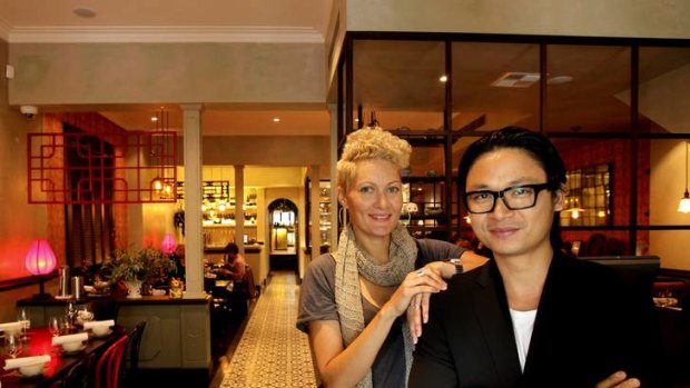 Budget blowout ... partners Suzanna Boyd and Luke Nguyen at the newly opened Red Lantern on Riley.