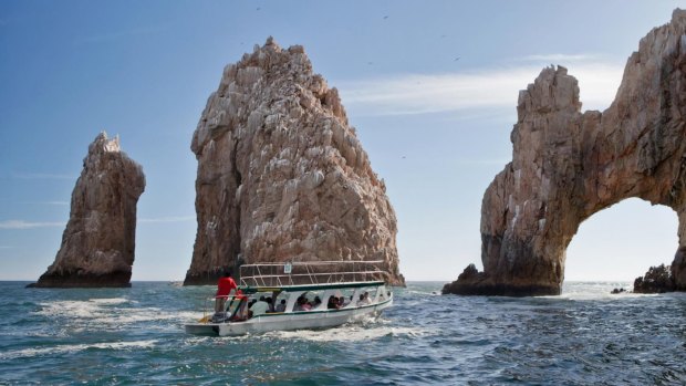 El Arco rock formation in Los Cabos, a popular tourist destination in Mexico.
