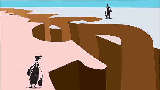The gender pay gap got bigger last year and now stands at 17.4 per cent. Illustration: Matt Davidson
