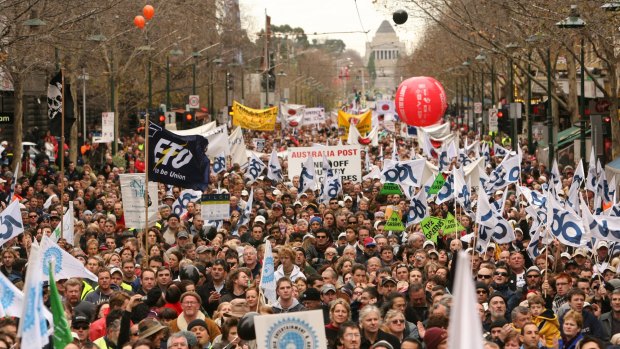 Unions and nworkers united against WorkChoices legislation in 2006.