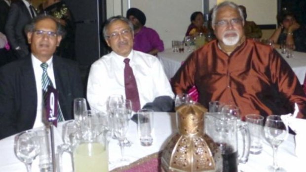 Minhas Zulfiqar (right) celebrates New Year's Eve 2013 with  Syed Zafar Hussain (left) and the High  Commissioner of Pakistan, Abdul Malik Abdullah.