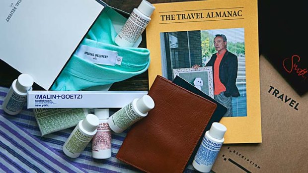 Svbscription delivers themed packages of curated products for men; their first theme was "travel".