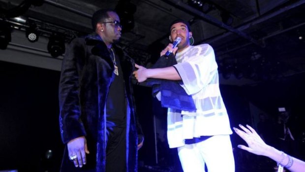 IN BETTER DAYS: Sean 'Diddy' Combs and Drake perform at the Time Warner Cable Studios in February 2014.