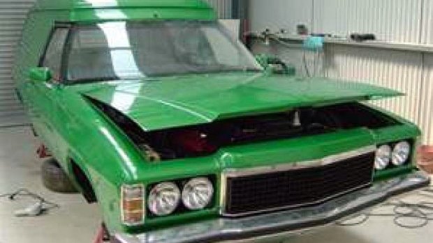 The 1975 Holden Sandman panel van belonging to Cindy Masonwells and Scott Maitland.