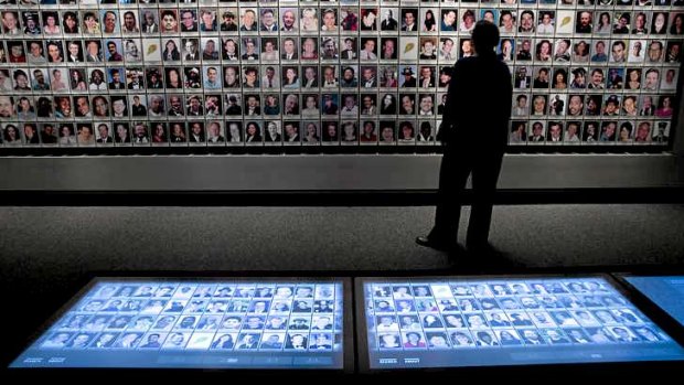 Potent images: Pictures of the victims in the In Memoriam display.