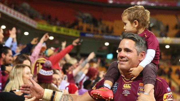 Going out a winner: Corey Parker was strong in his last Origin at Suncorp.