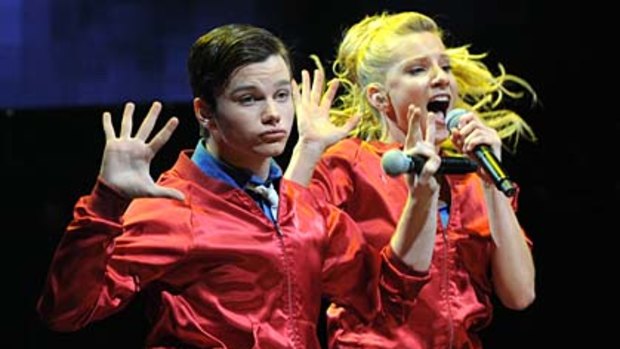 New direction ... less musical numbers, more emphasis on characters. Above: Glee cast members Chris Colfer and Dianna Agron.