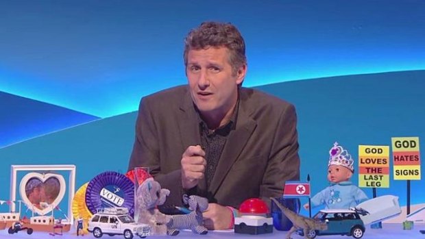 Adam Hills tearing Katie Hopkins a new one on his show <i>The Last Leg</i>.