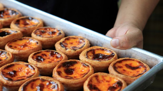 Portuguese tarts at Lord Stow's original bakery in Coloane, Macau.