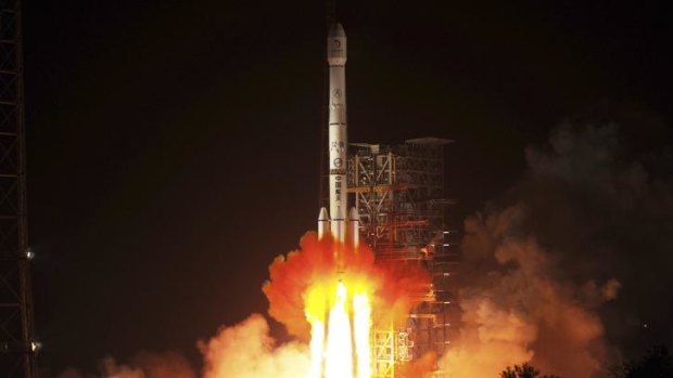 Destination moon: China's Long March 3B rocket carrying the Chang'e-3 lunar probe blasts off from Sichuan province last month.
