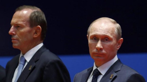 Australia's relationship with Russia has been strained after Prime Minister Tony Abbott led condemnation of Mr Putin's intervention in Ukraine after Malaysia Airlines flight MH17 was shot down.