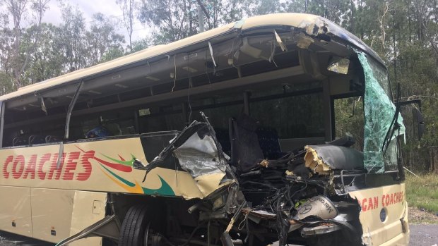 A bus driver is critically injured after a crash at Yarrabilba.