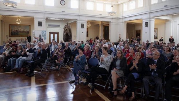 King's Hall in Old Parliament House in Canberra hosted a screening of the Gough Whitlam memorial service broadcast from Sydney on Wednesday.