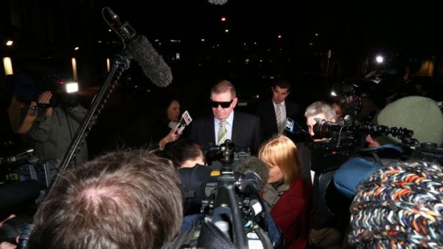 Peter Slipper leaving the ACT Magistrates Court.