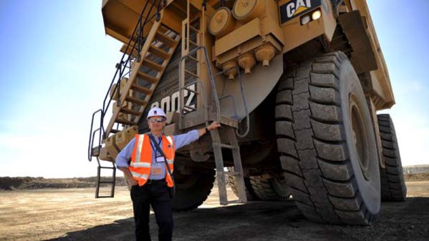 Leighton boss Wal King on a visit to a mine in the Gobi desert.