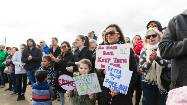  Locals rallied in Caroline Springs for more police.